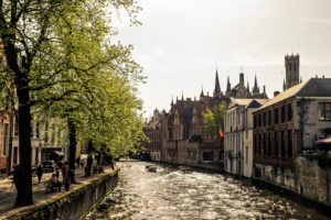 Groenerei Gracht in Bruges in the golden evening light Groenerei Gracht in Bruges in the golden evening light